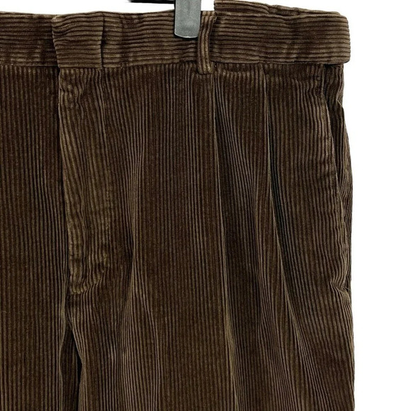 LANDS END Brown Traditional Fit Corduroy Pants 36 X 31.5 Comfort Waist Pleats - Picture 3 of 7